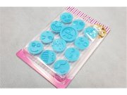Foremki wyciskane buźki smileys 12szt (EBB379)