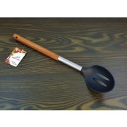 Łyżka kuchenna ażurowa drewno rączka 34cm (MB-13842)