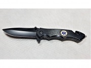Scyzoryk nóż boczny 21,5cm ratunkowy czarny (ETL00268_2J)